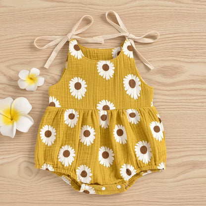 Daisy Days – Baby Girl Summer Romper with Tie Straps