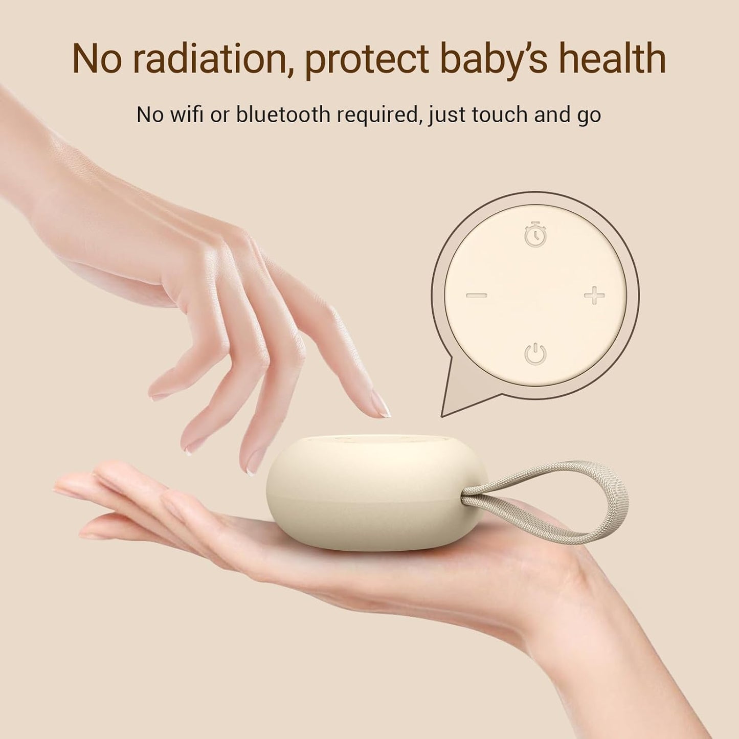 Portable Baby Sound Machine [White Noise for Babies Kids Adults][Timer Function][12 Soothing Sounds][Sleep Soother] 15 Hours Battery Life, Travel,Registry,Gifts,Shower,Clips on Baby Stroller