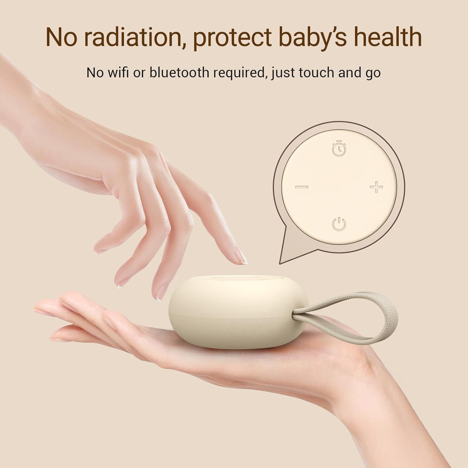 Portable Baby Sound Machine [White Noise for Babies Kids Adults][Timer Function][12 Soothing Sounds][Sleep Soother] 15 Hours Battery Life, Travel,Registry,Gifts,Shower,Clips on Baby Stroller