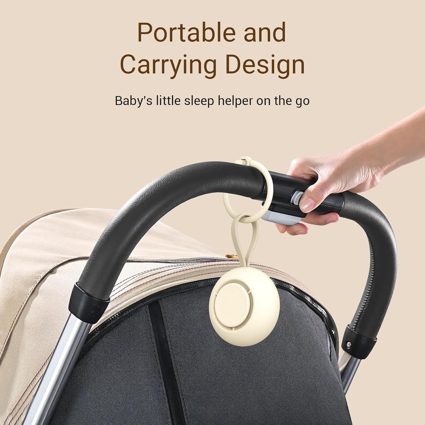 Portable Baby Sound Machine [White Noise for Babies Kids Adults][Timer Function][12 Soothing Sounds][Sleep Soother] 15 Hours Battery Life, Travel,Registry,Gifts,Shower,Clips on Baby Stroller