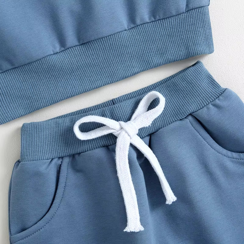 Chic Little Gentleman: Baby Boy Contrast Color Pant Set – Cozy Spring & Autumn Style